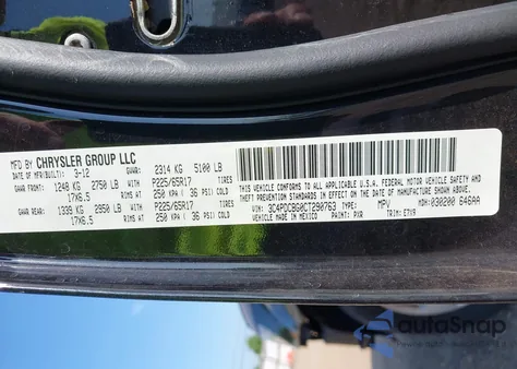 2012 Dodge Journey Sxt from USA, damaged, VIN 3C4PDCBG0CT290763